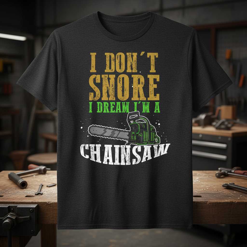 I Dont Snore I Dream Im A Chainsaw Distressed T-Shirt, Funny Tee Idea