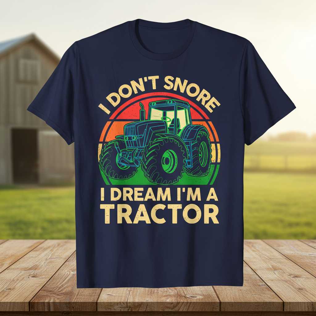 I Dont Snore I Dream Im A Tractor Retro Vintage T-Shirt, Funny Farmer Tee