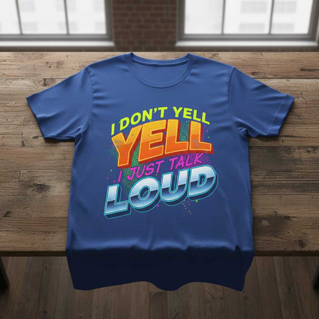 I Dont Yell I Just Talk Loud Retro Graphic T-Shirt Funny Unisex Tee Outfit