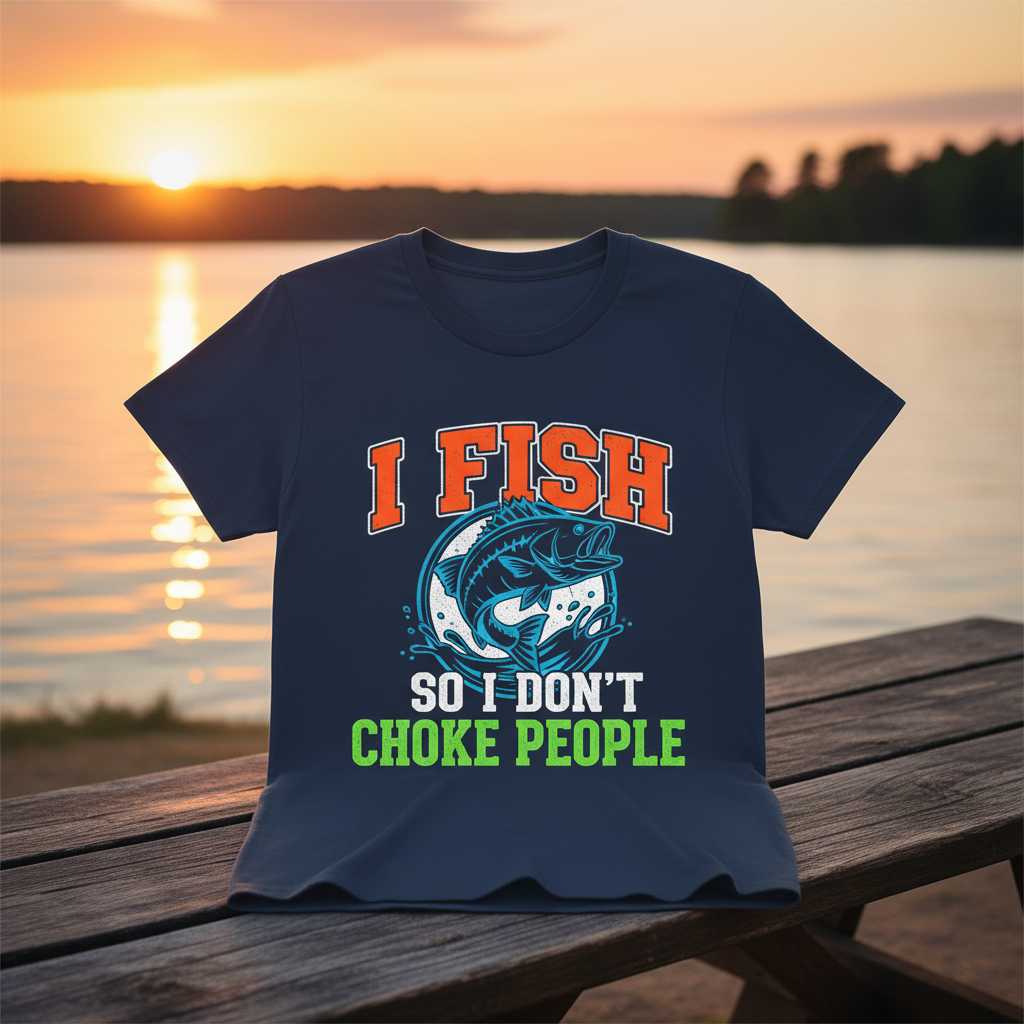I Fish So I Dont Choke People Distressed T-Shirt Funny Fisherman Tee Gift Idea