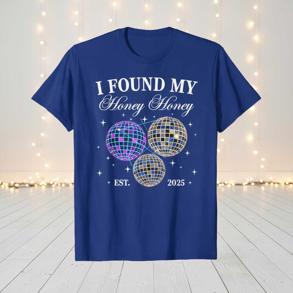 I Found My Honey Honey Est. 2025 Retro Disco T-Shirt, Cute Bridal Tee Souvenir