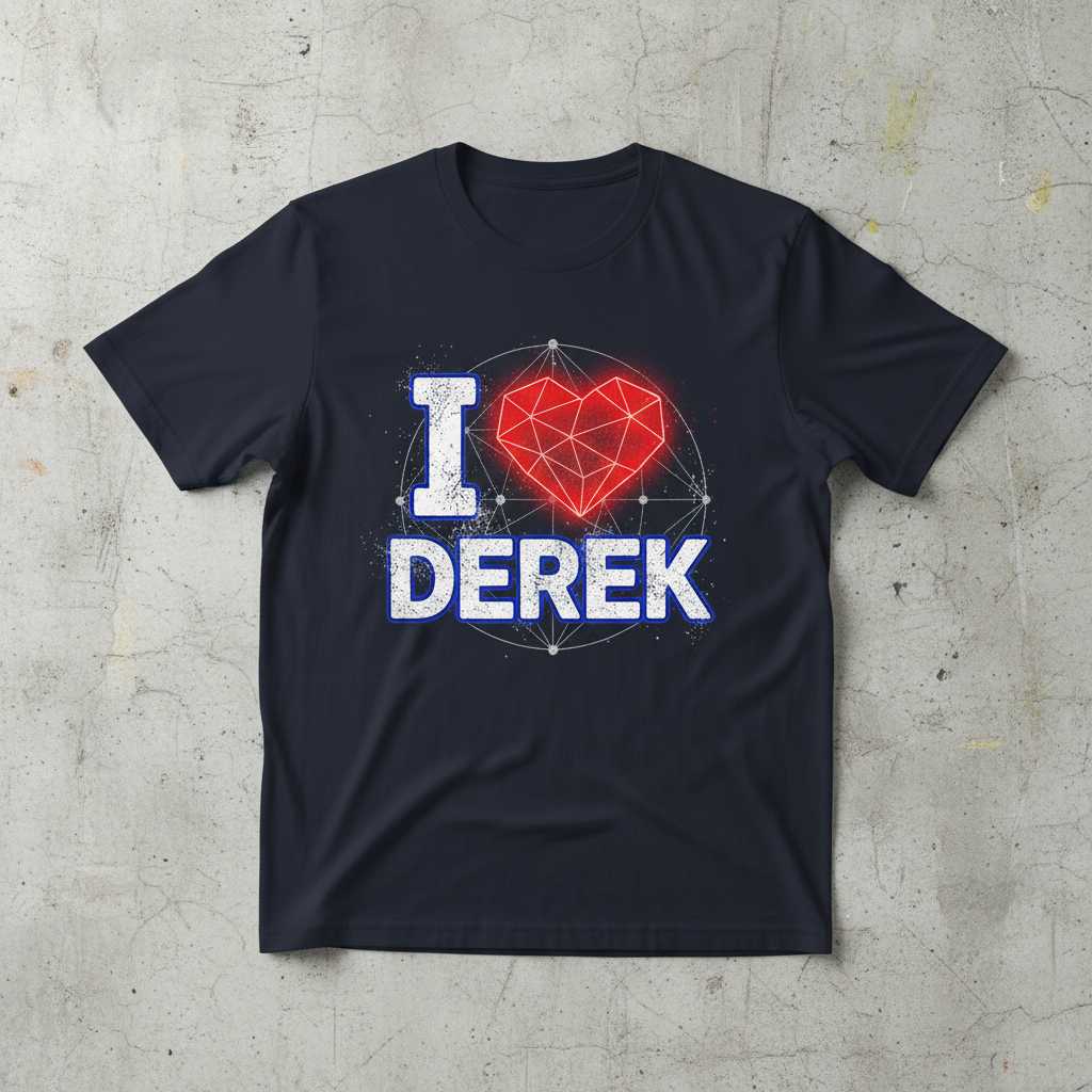 I Heart Derek Distressed Graphic T-Shirt, Novelty Unisex Tee Souvenir Gear