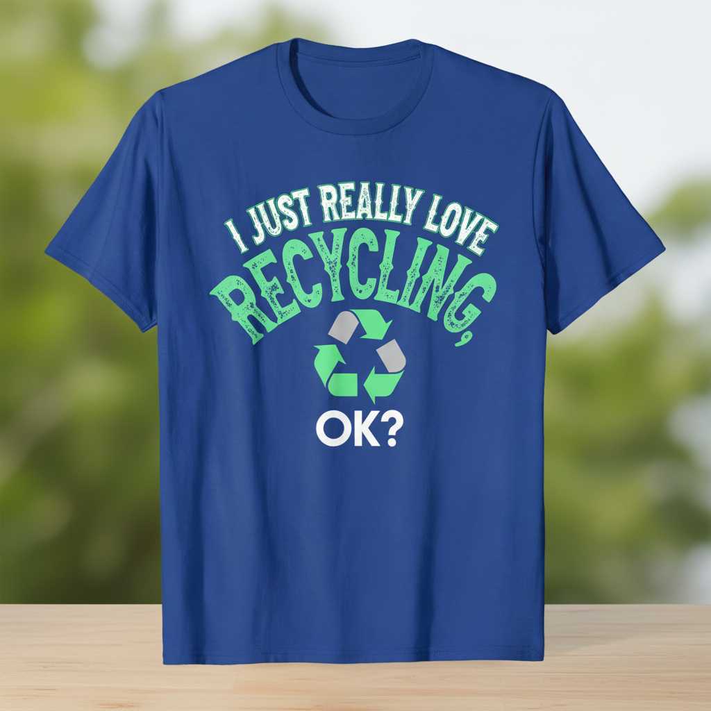 I Just Really Love Recycling, Ok- Distressed T-Shirt Funny Graphic Tee Idea