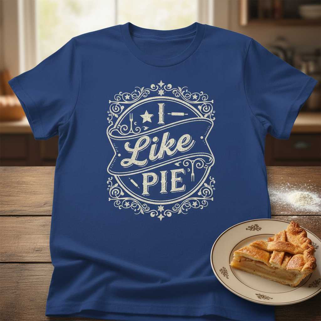I Like Pie Vintage Retro Graphic T-Shirt, Funny Novelty Tee Gift Idea Top