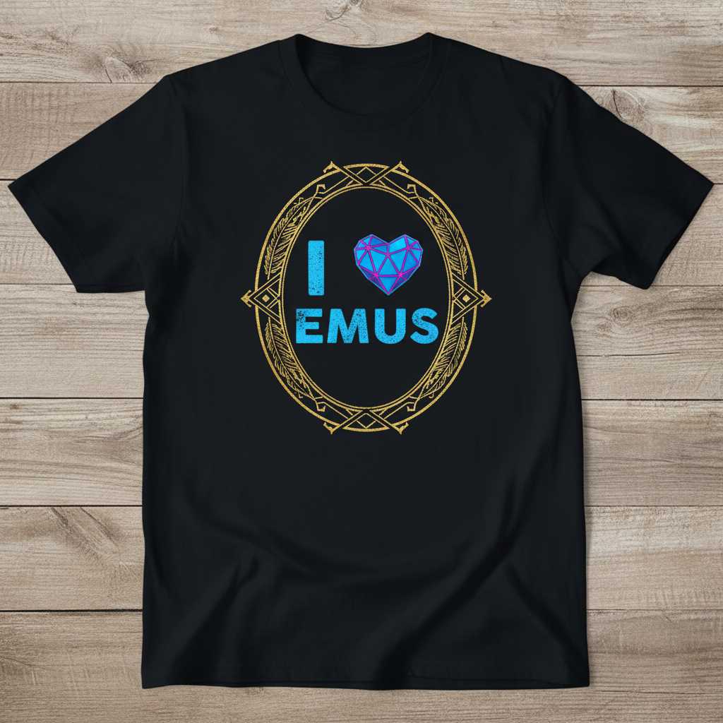 I Love Emus Distressed Graphic T-Shirt, Funny Novelty Animal Tee Present