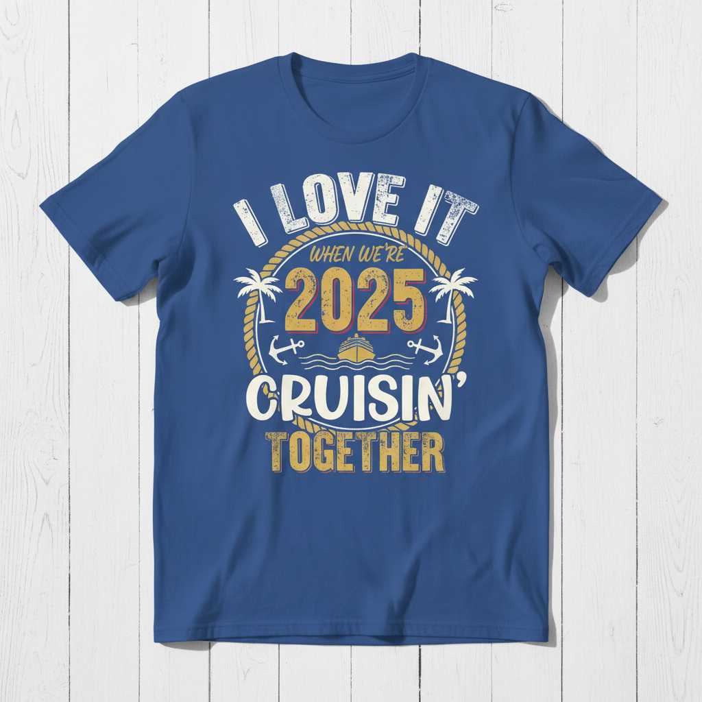I Love It When Were 2025 Cruisin Together Distressed T-Shirt Novelty Tee