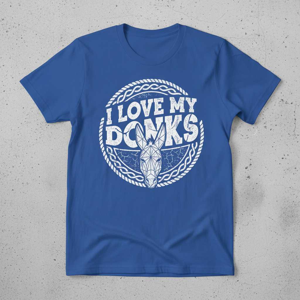 I Love My Donks Distressed Vintage T-Shirt, Funny Donkey Lover Tee Idea