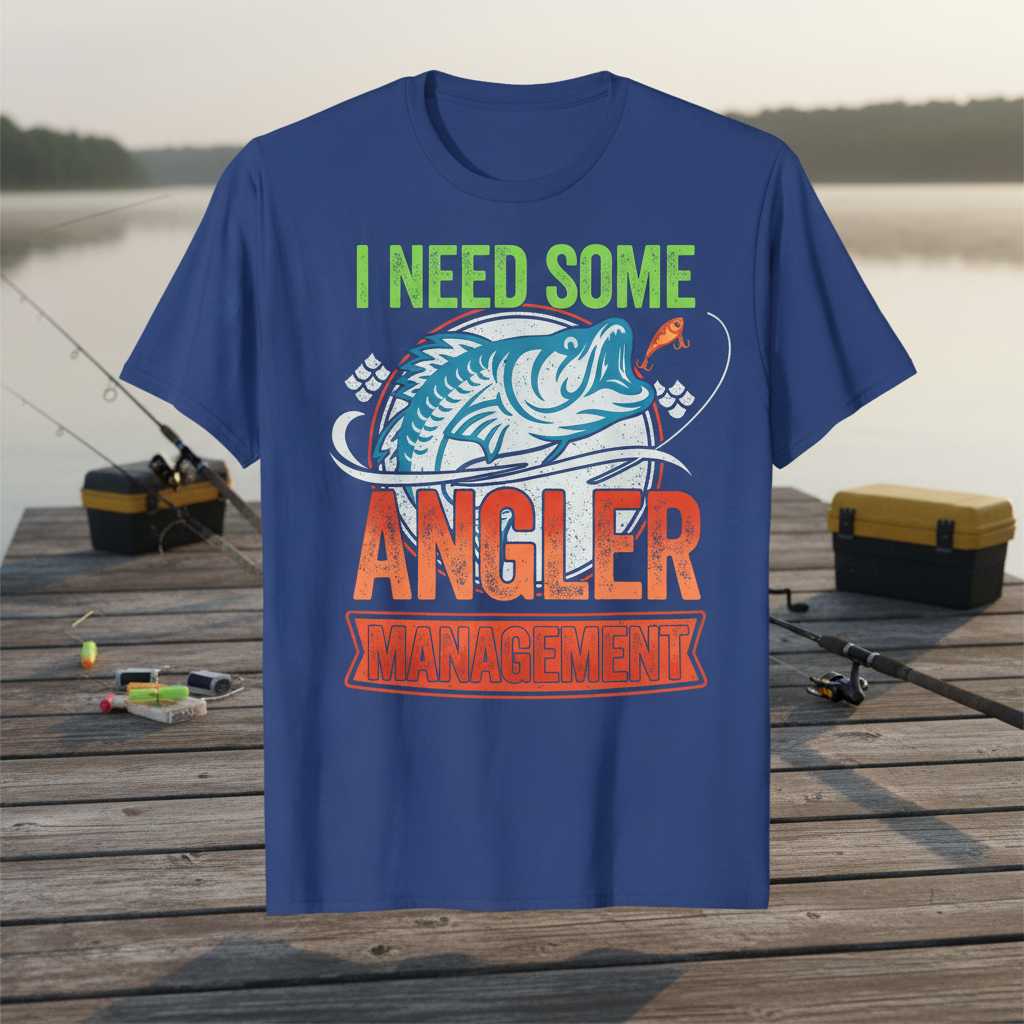 I Need Some Angler Management Distressed T-Shirt, Funny Fishing Tee Idea