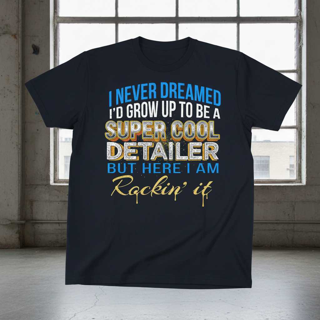 I Never Dreamed Id Grow Up To Be A Super Cool Detailer But Here I Am Rockin It Distressed T-Shirt Funny Tee Idea