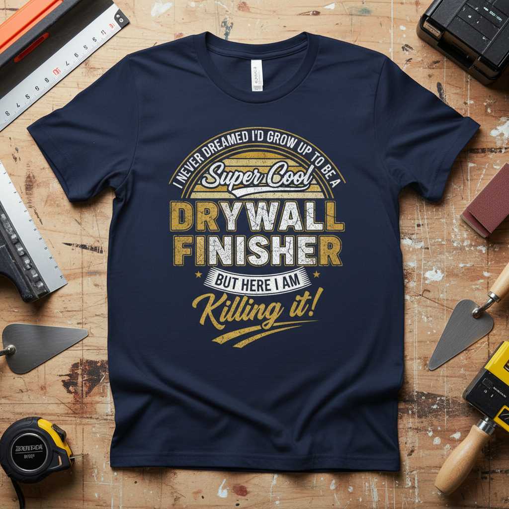 I Never Dreamed Id Grow Up To Be A Super Cool Drywall Finisher But Here I Am Killing It! Vintage T-Shirt Funny Tee Idea
