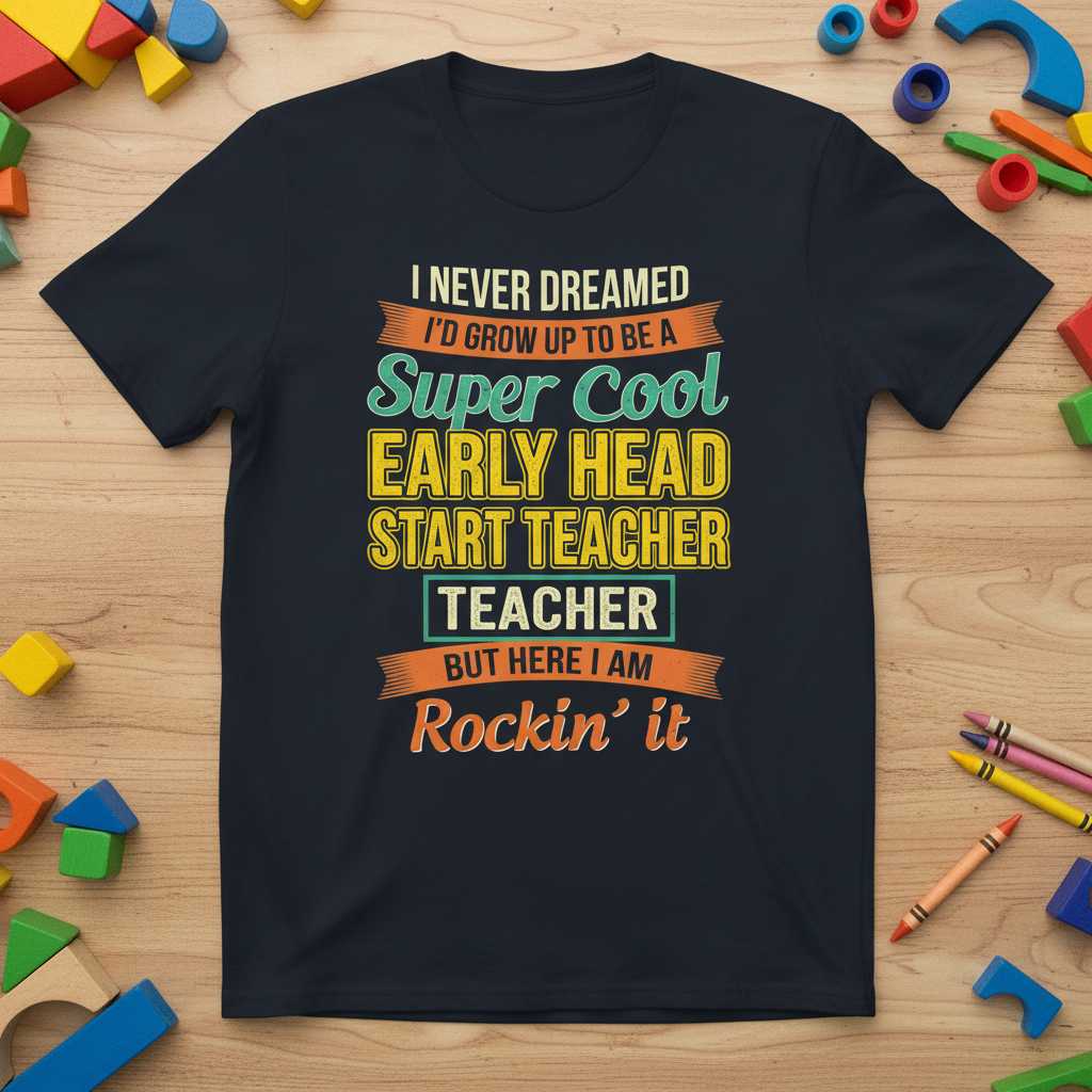 I Never Dreamed Id Grow Up To Be A Super Cool Early Head Start Teacher But Here I Am Rockin It Vintage T-Shirt Funny Tee Idea