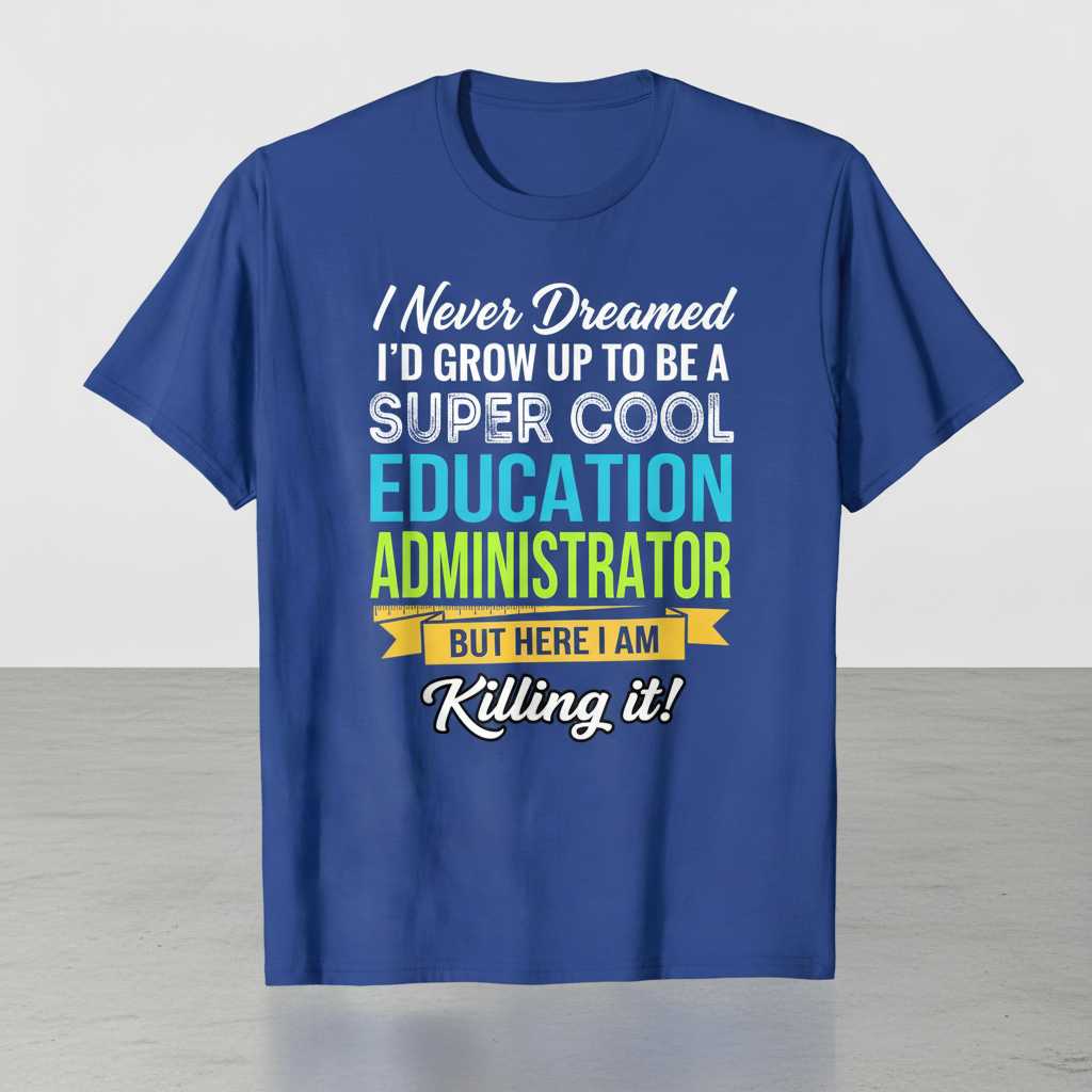 I Never Dreamed Id Grow Up To Be A Super Cool Education Administrator But Here I Am Killing It! Distressed T-Shirt Funny Tee