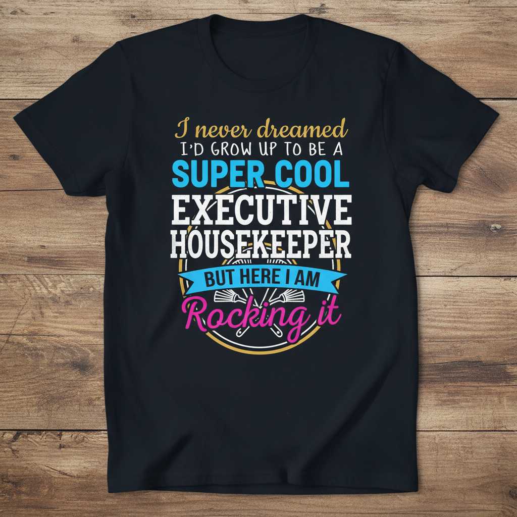 I Never Dreamed Id Grow Up To Be A Super Cool Executive Housekeeper But Here I Am Rocking It Graphic T-Shirt Novelty Tee Idea