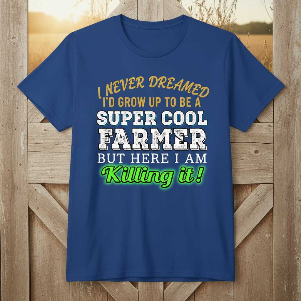 I Never Dreamed Id Grow Up To Be A Super Cool Farmer But Here I Am Killing It! Distressed T-Shirt, Funny Tee Idea