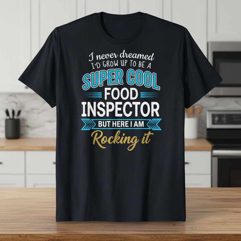 I Never Dreamed Id Grow Up To Be A Super Cool Food Inspector But Here I Am Rocking It T-Shirt, Funny Tee Gift Idea