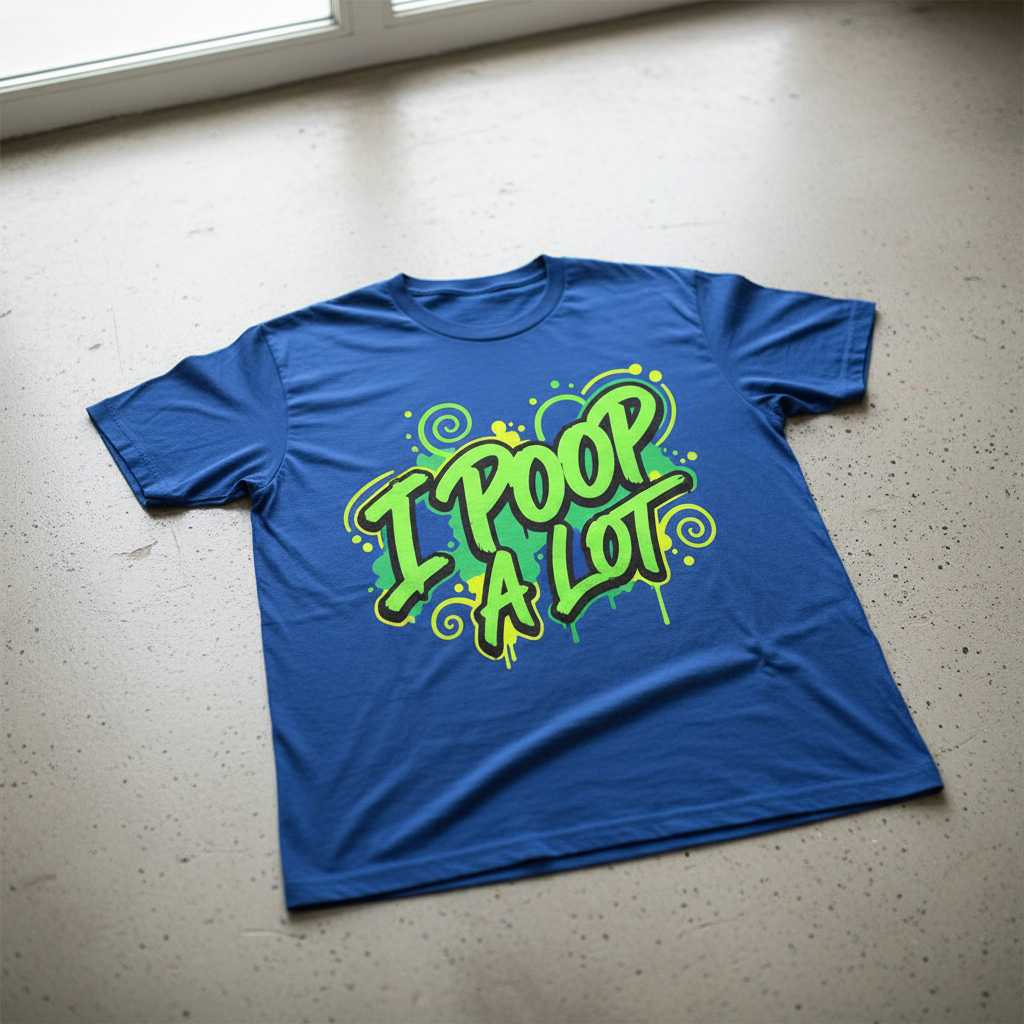 I Poop A Lot Funny Graphic T-Shirt, Novelty Tee Unisex Gag Present Idea Top