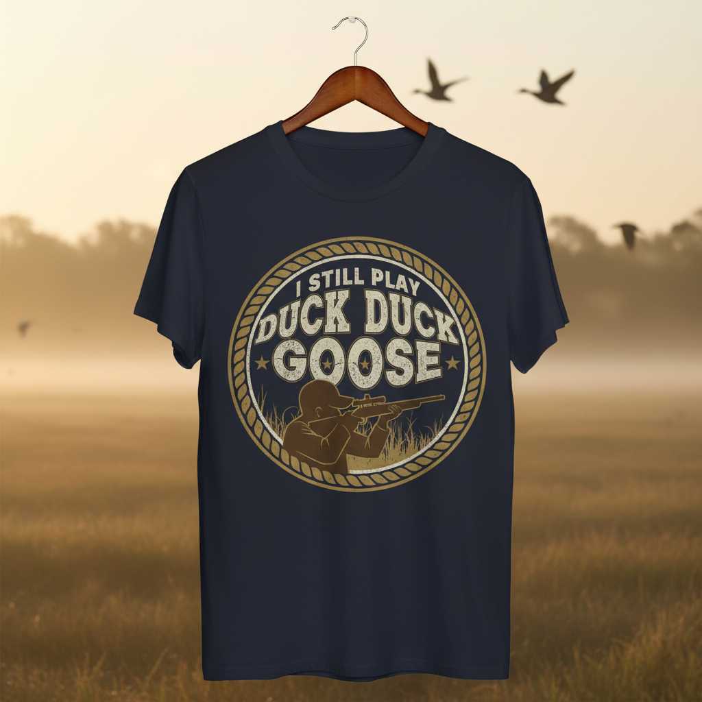 I Still Play Duck Duck Goose Vintage Duck Hunting T-Shirt Graphic Tee Idea
