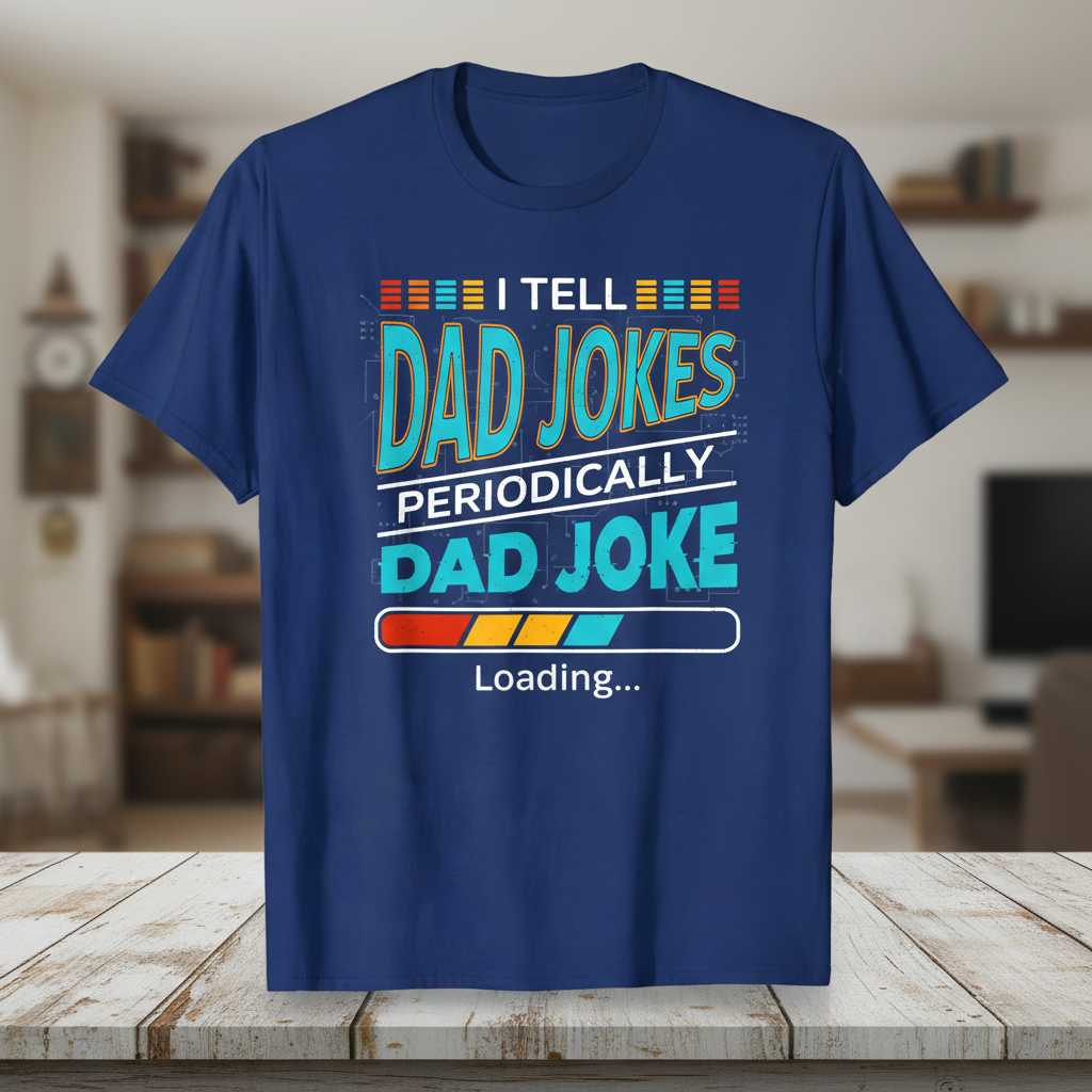 I Tell Dad Jokes Periodically Dad Joke Loading Distressed T-Shirt Funny Tee