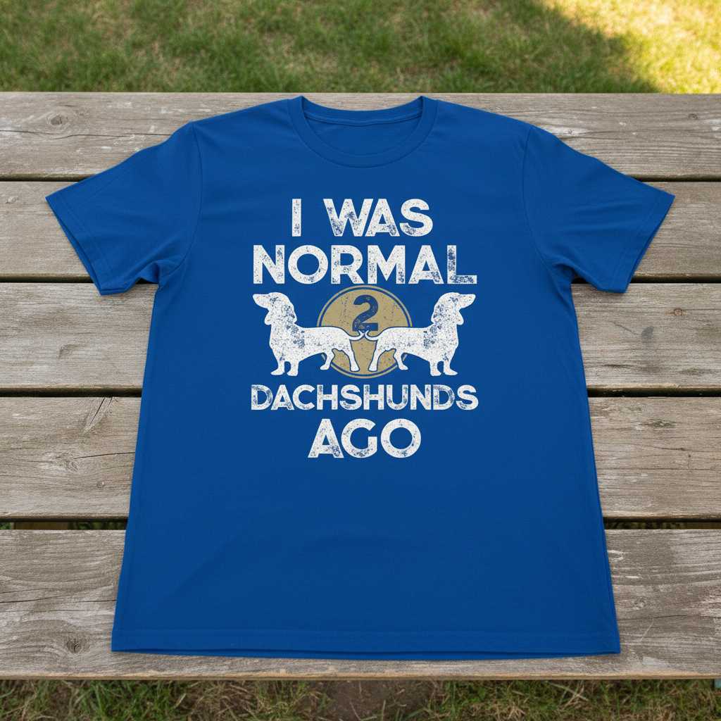 I Was Normal 2 Dachshunds Ago Distressed T-Shirt, Funny Novelty Tee Idea