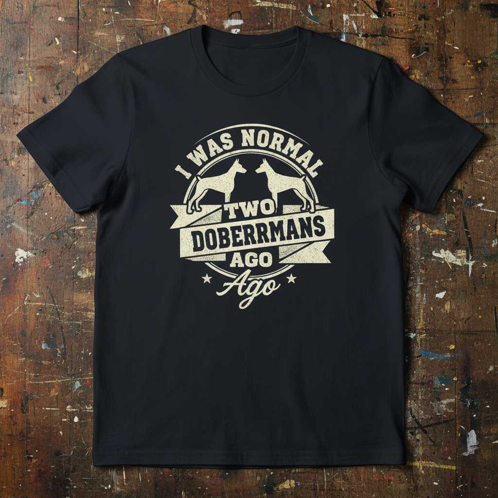 I Was Normal Two Dobermans Ago Vintage Distressed T-Shirt, Graphic Tee Idea