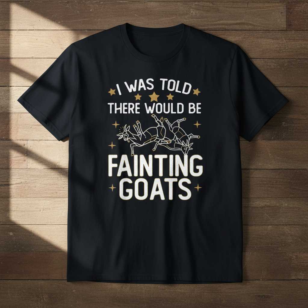 I Was Told There Would Be Fainting Goats T-Shirt, Funny Graphic Tee Idea