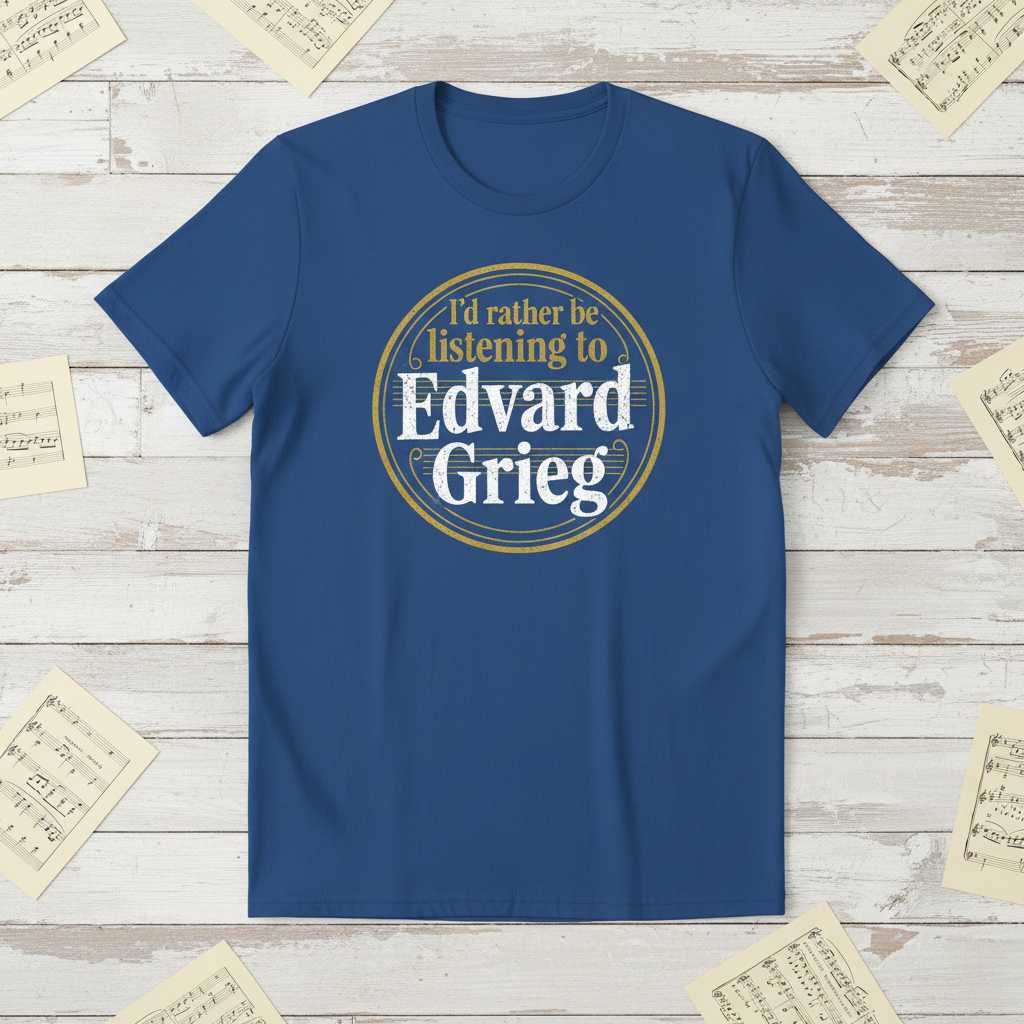 Id Rather Be Listening To Edvard Grieg Vintage Distressed T-Shirt Novelty Tee