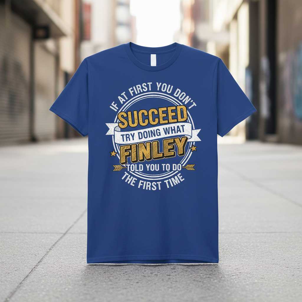 If At First You Dont Succeed Try Doing What Finley Told You To Do The First Time Vintage T-Shirt, Funny Tee Idea