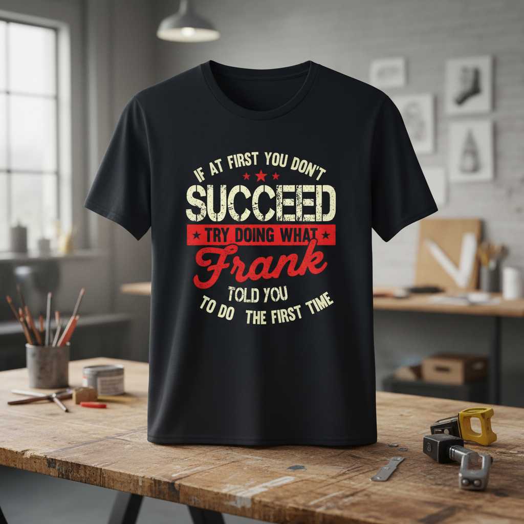 If At First You Dont Succeed Try Doing What Frank Told You To Do The First Time Vintage T-Shirt Funny Tee Idea