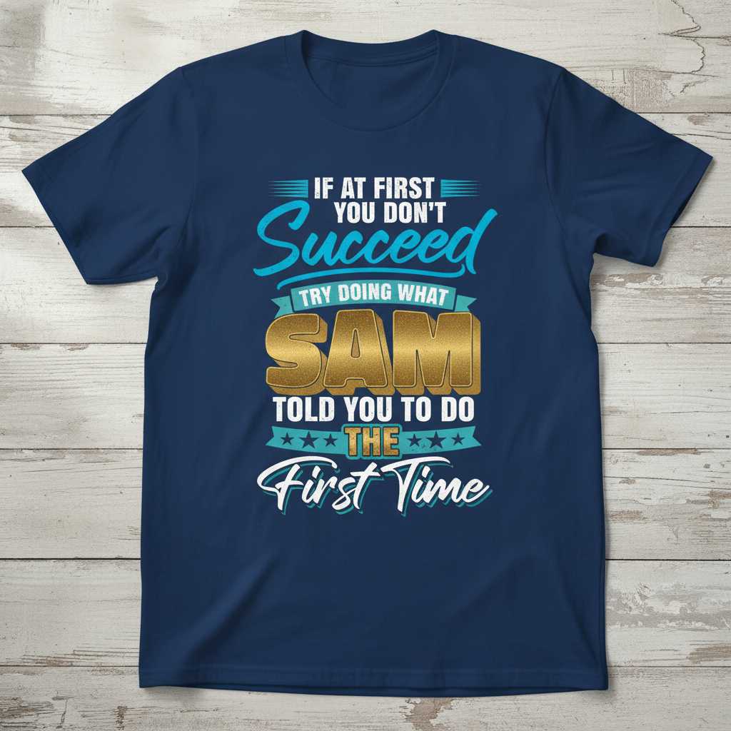 If At First You Dont Succeed Try Doing What Sam Told You To Do The First Time T-Shirt Novelty Tee