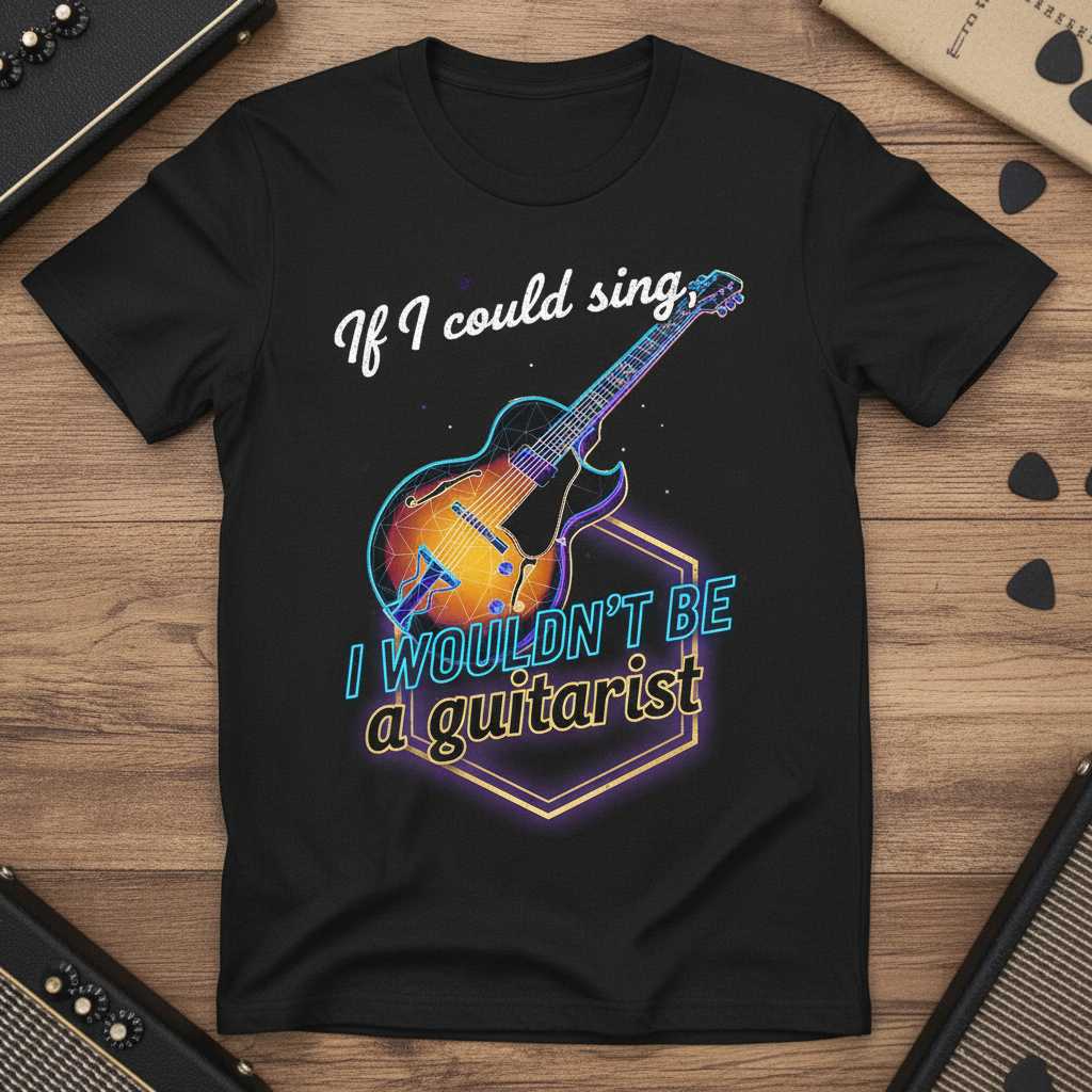 If I Could Sing, I Wouldnt Be A Guitarist Retro T-Shirt, Funny Novelty Tee