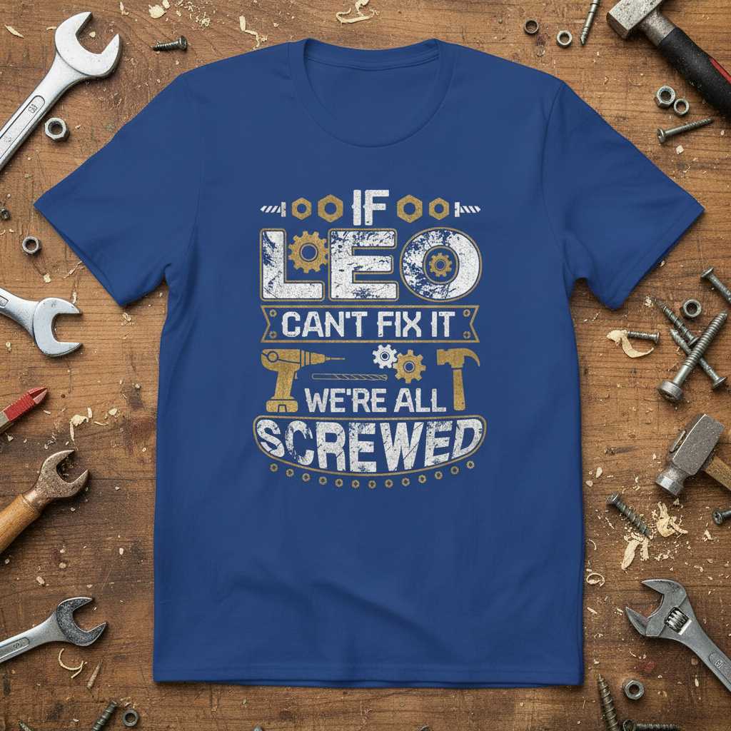 If Leo Cant Fix It Were All Screwed Distressed T-Shirt, Funny Tee Present