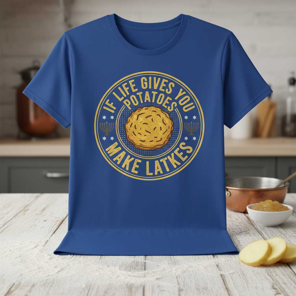 If Life Gives You Potatoes Make Latkes Retro T-Shirt, Funny Hanukkah Tee Idea