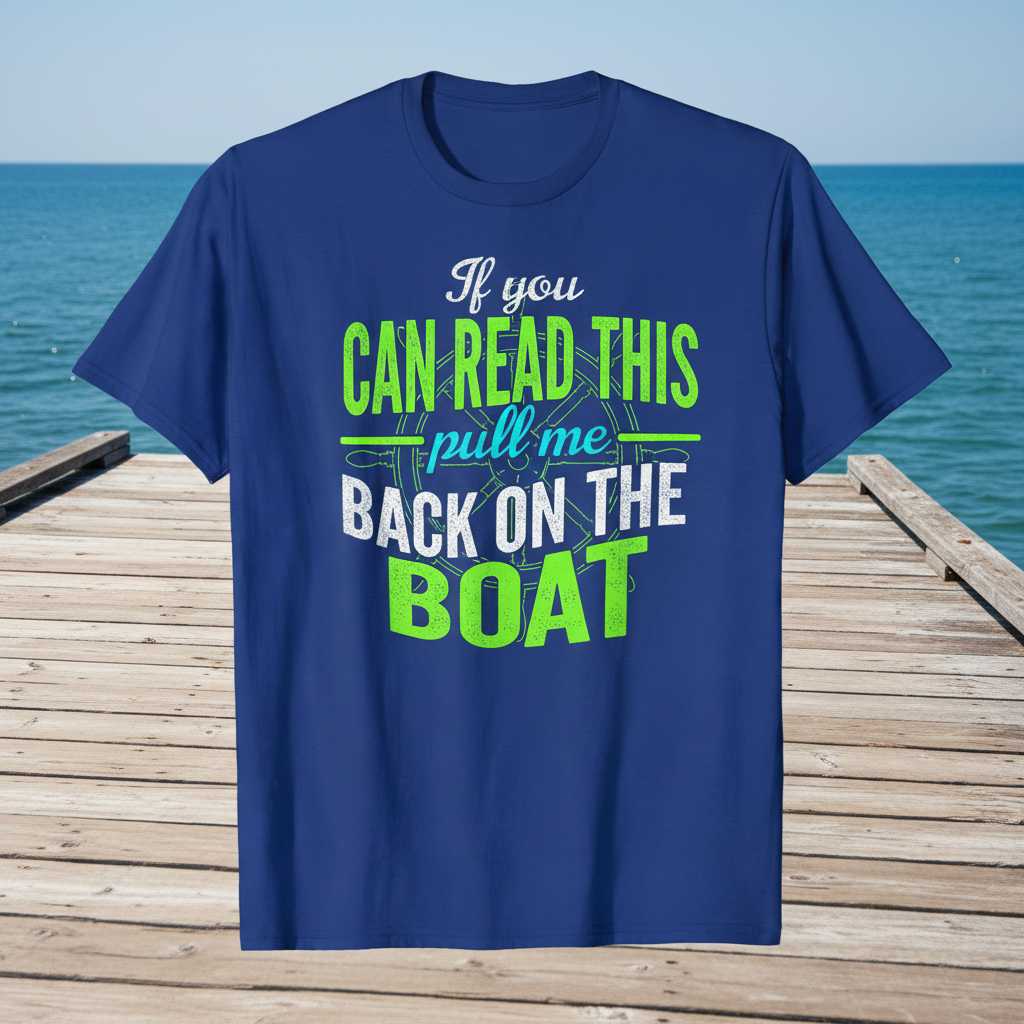 If You Can Read This Pull Me Back On The Boat Distressed T-Shirt Funny Fishing Tee Gear