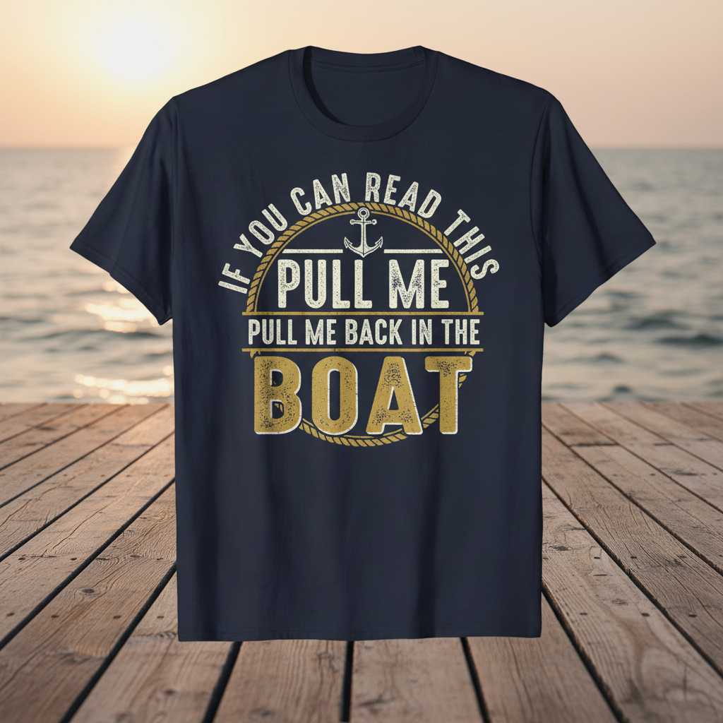 If You Can Read This Pull Me Pull Me Back In The Boat Vintage T-Shirt, Funny Tee
