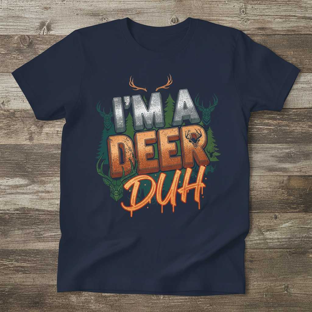 Im A Deer Duh Vintage Distressed T-Shirt Funny Halloween Graphic Tee Idea