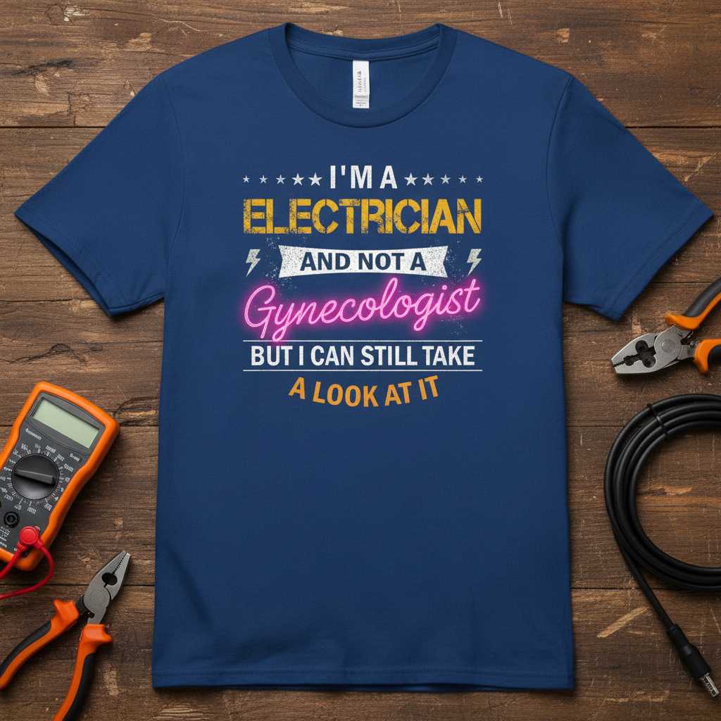 Im A Electrician And Not A Gynecologist But I Can Still Take A Look At It Distressed T-Shirt Funny Tee Idea