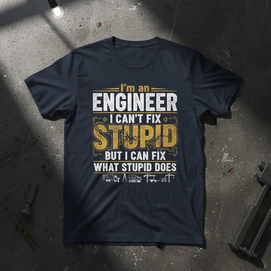 Im An Engineer I Cant Fix Stupid But I Can Fix What Stupid Does Distressed T-Shirt Funny Tee Idea
