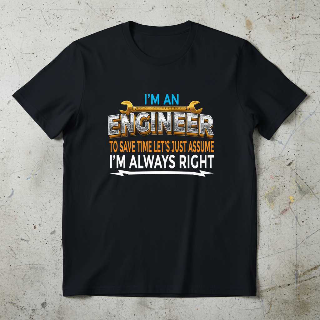 Im An Engineer To Save Time Lets Just Assume Im Always Right Graphic T-Shirt Funny Tee Idea