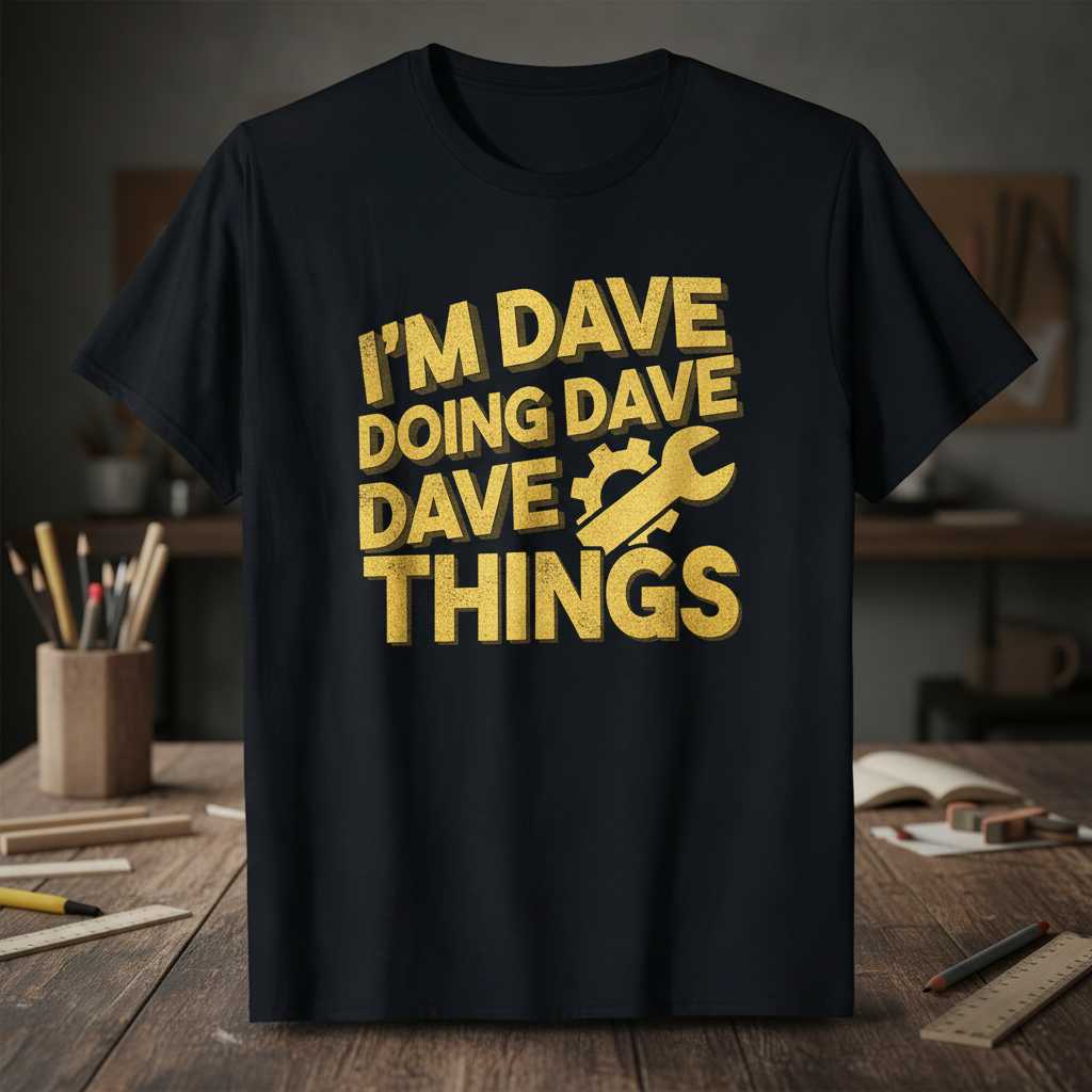 Im Dave Doing Dave Things Distressed T-Shirt, Funny Graphic Tee Gift Idea