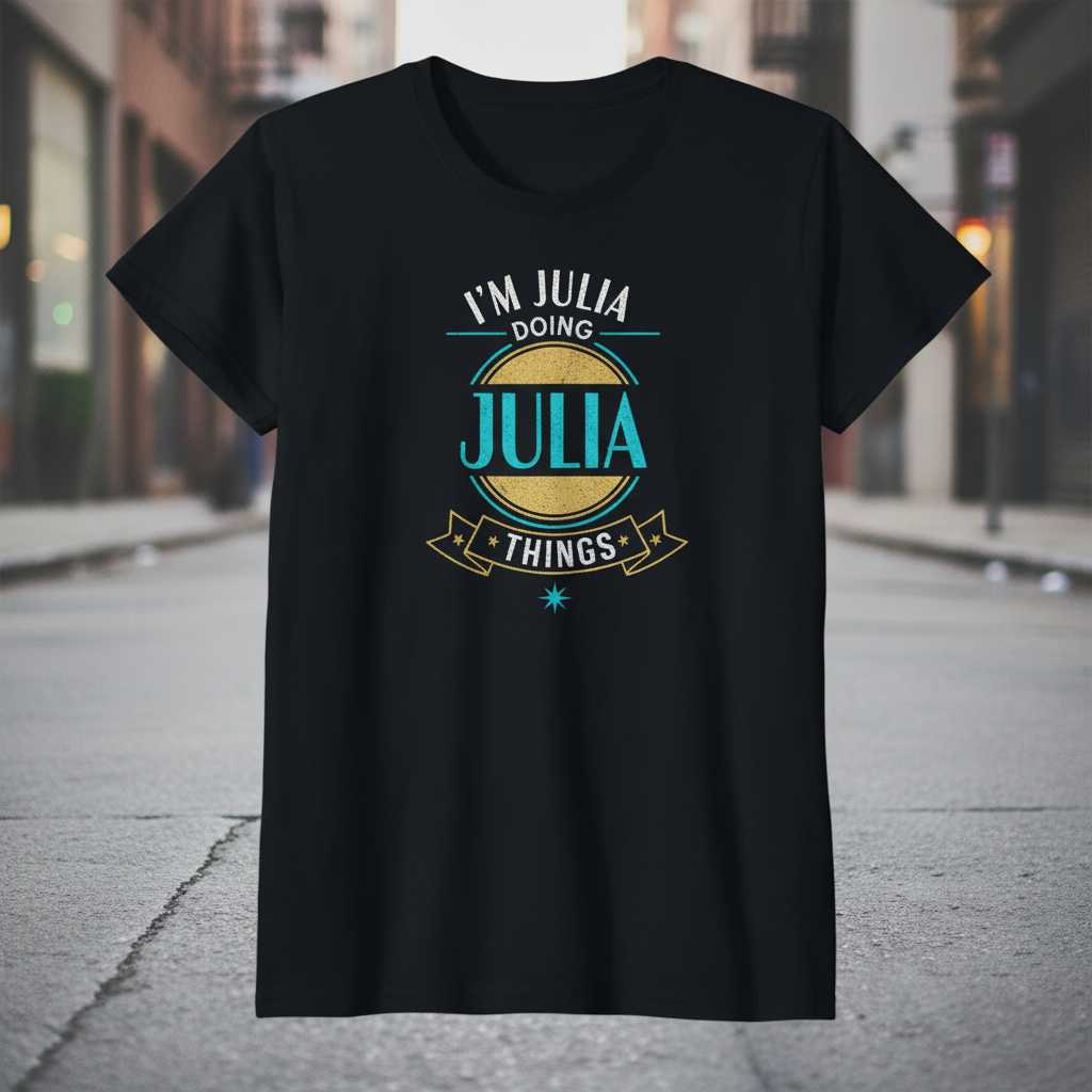 Im Julia Doing Julia Things Vintage Retro Distressed T-Shirt, Novelty Tee Idea