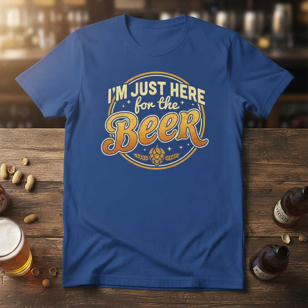 Im Just Here For The Beer Retro Vintage T-Shirt, Funny Graphic Tee Gear