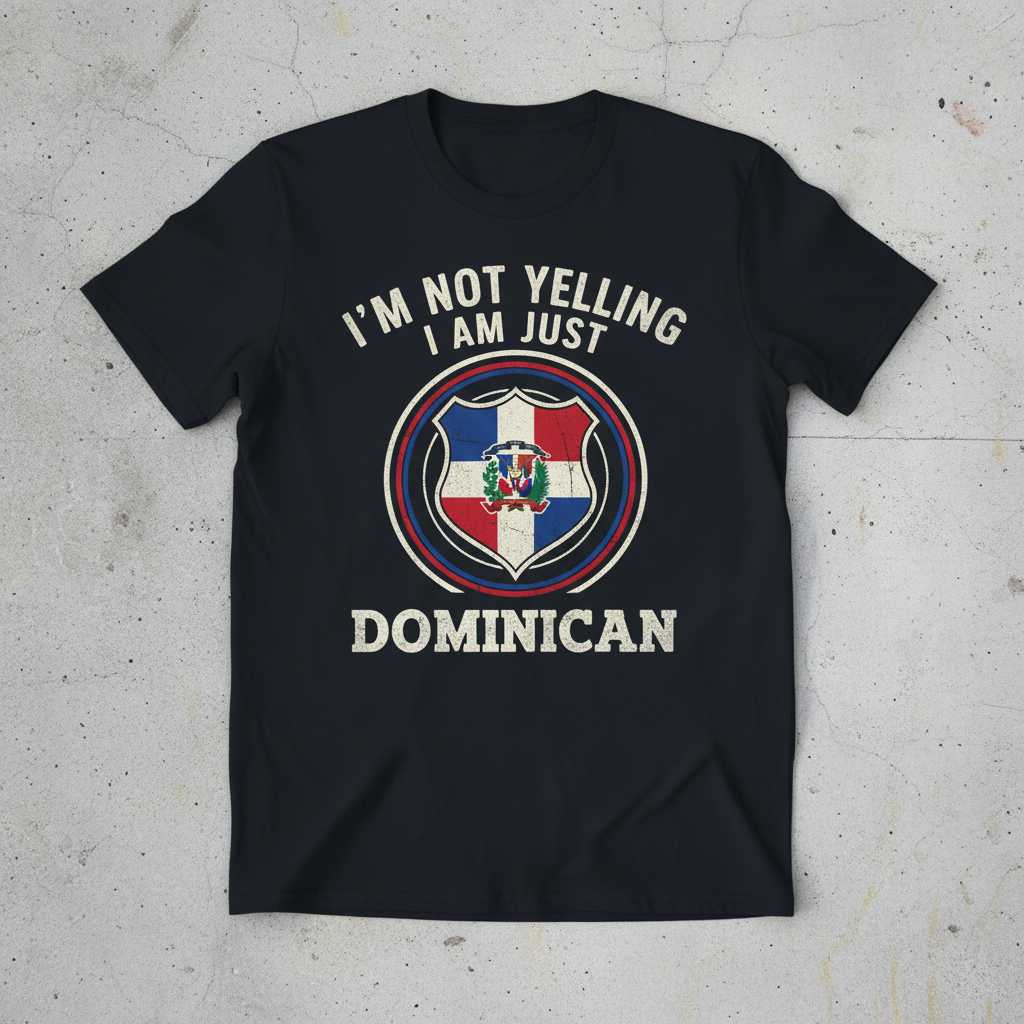 Im Not Yelling I Am Just Dominican Vintage Graphic T-Shirt Funny Tee Souvenir