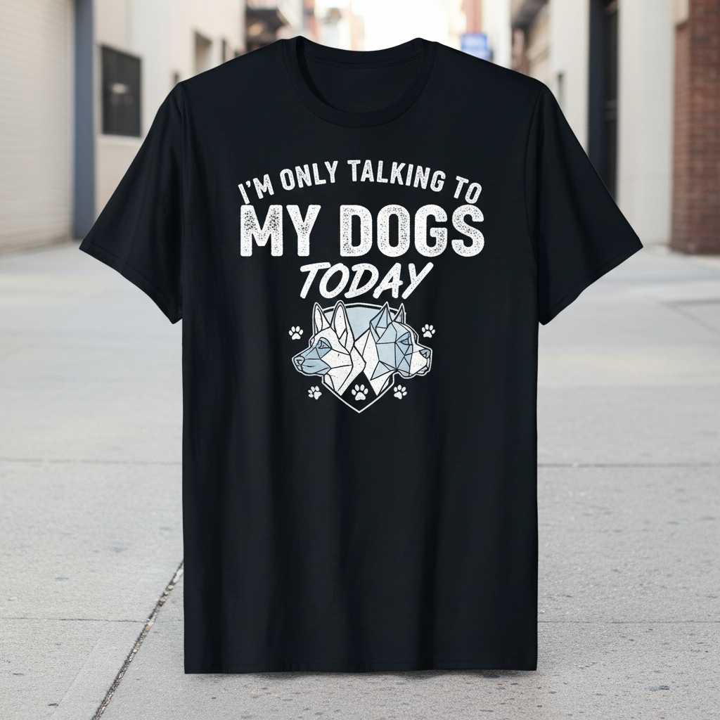 Im Only Talking To My Dogs Today Distressed T-Shirt, Funny Graphic Tee Idea