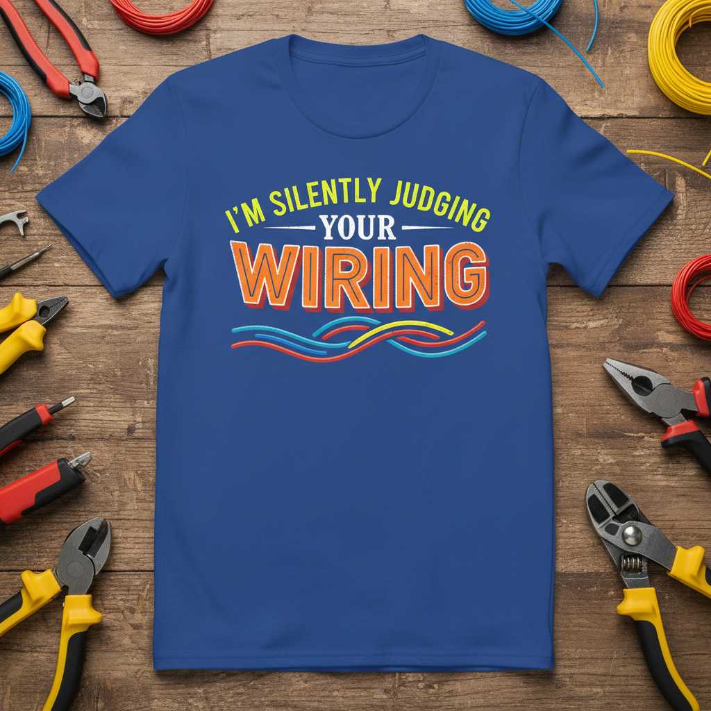 Im Silently Judging Your Wiring Retro T-Shirt, Funny Electrician Tee Idea