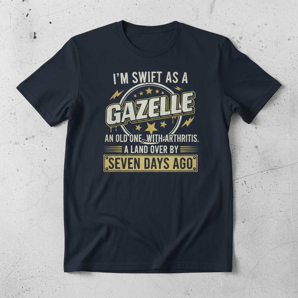 Im Swift As A Gazelle An Old One With Arthritis A Land Over By Seven Days Ago Vintage T-Shirt Funny Tee
