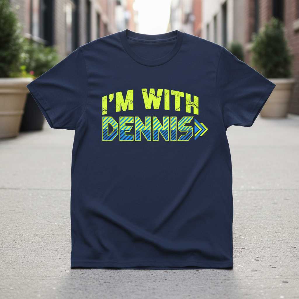 Im With Dennis Graphic T-Shirt, Funny Novelty Tee Unisex Souvenir Outfit