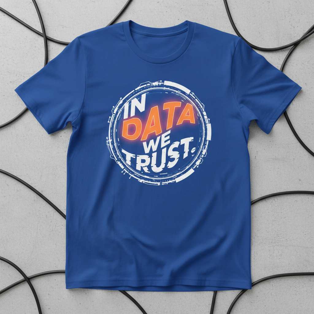 In Data We Trust Distressed Graphic T-Shirt, Funny Tech Tee Gift Idea