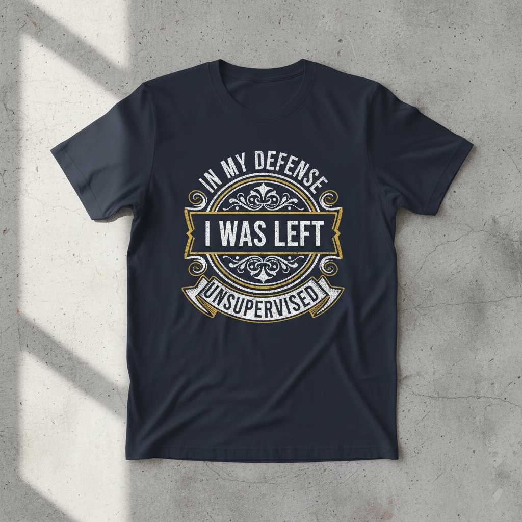 In My Defense I Was Left Unsupervised Vintage Distressed T-Shirt Funny Tee