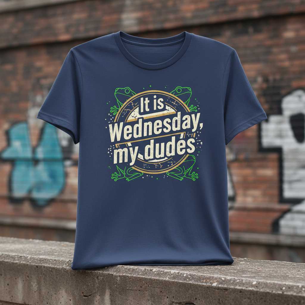 It Is Wednesday, My Dudes Vintage T-Shirt, Funny Graphic Novelty Tee Merch