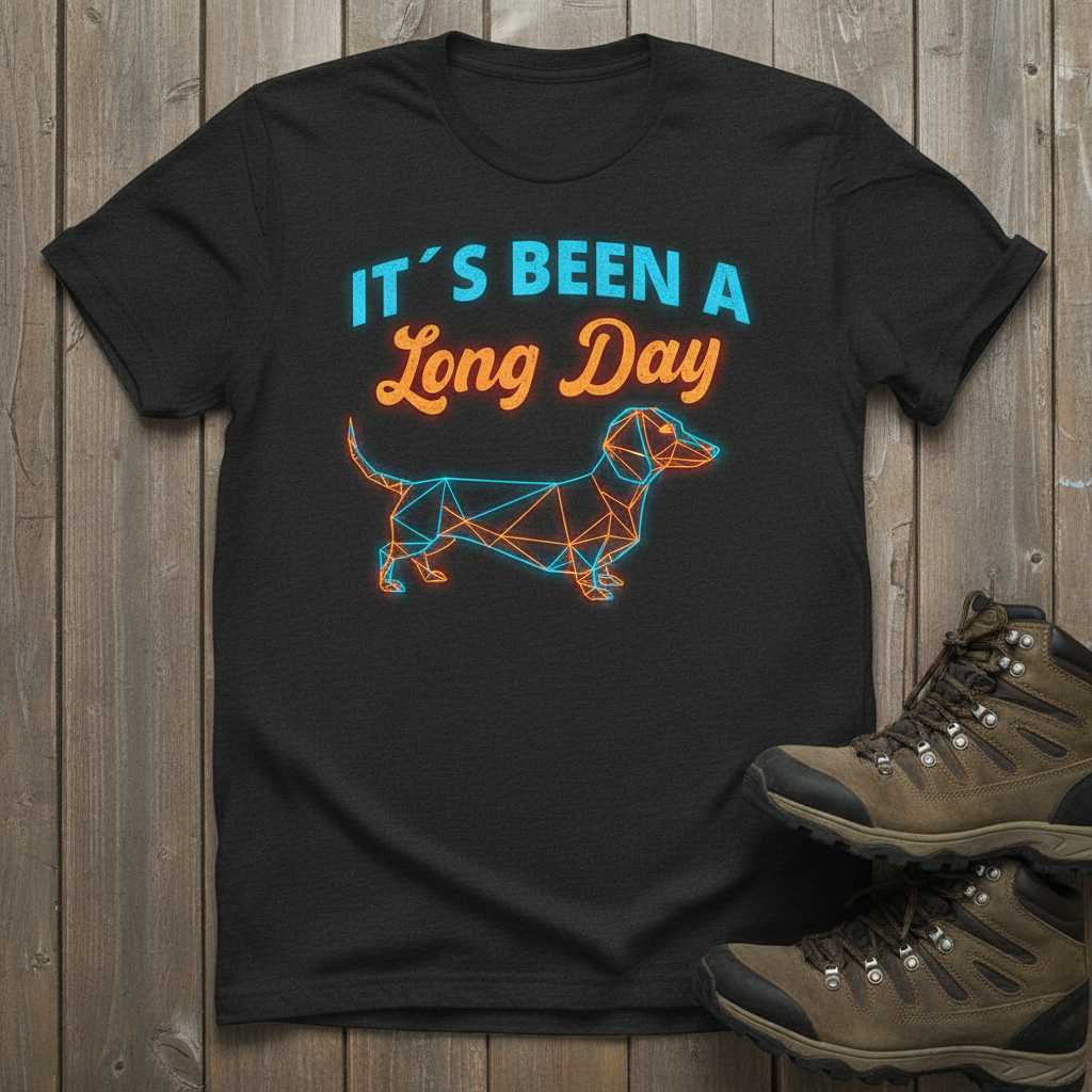 Its Been A Long Day Dachshund Geometric T-Shirt, Funny Dog Graphic Tee Top